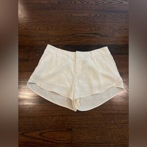 Alice and Olivia cream silk shorts